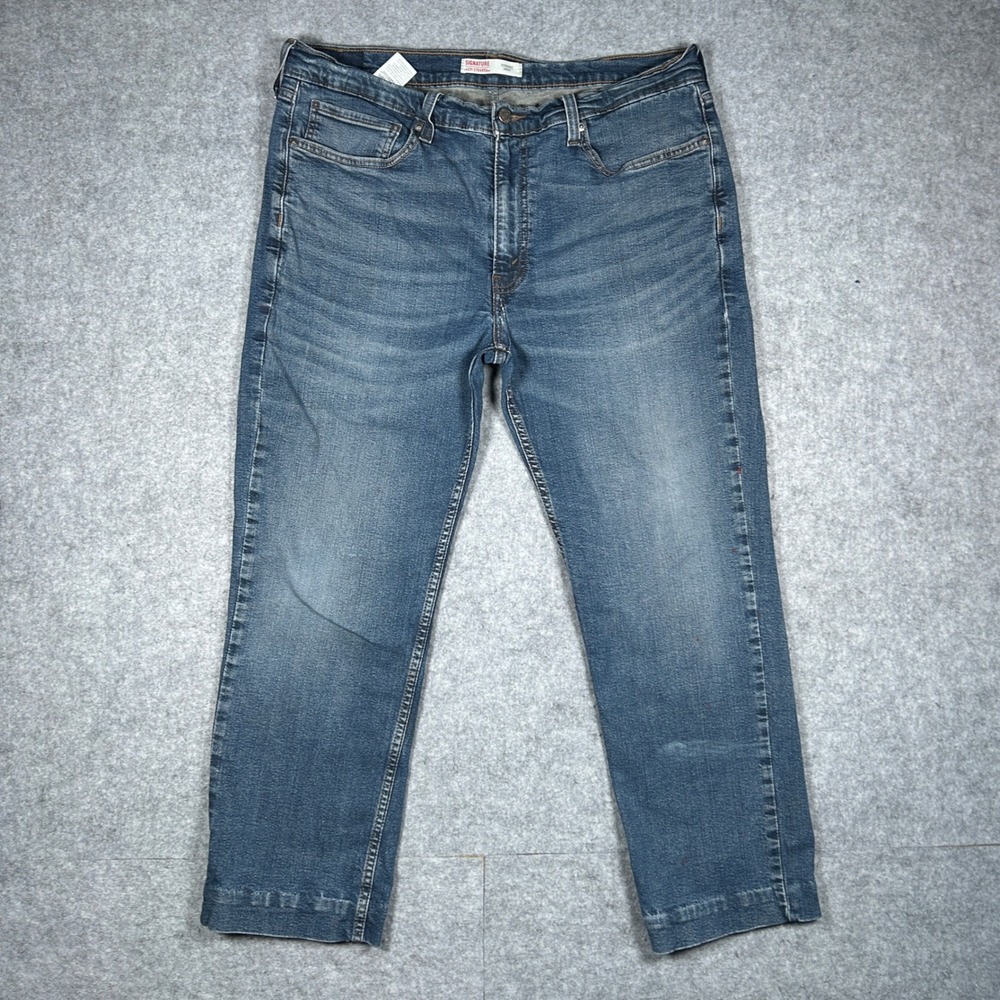 Signature by Levi Strauss Denim Jeans Mens 36x30(35x27) Blue Straight Leg Casual